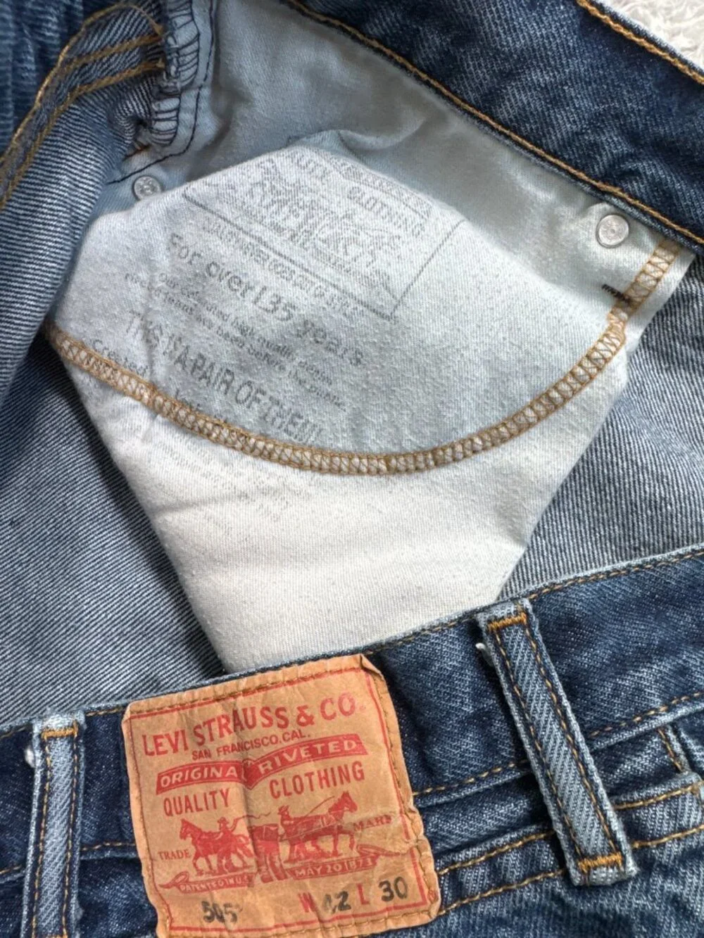 Levis 505 Regular Fit Jeans Mens 42 Denim Heavy Duty Work Outdoors
